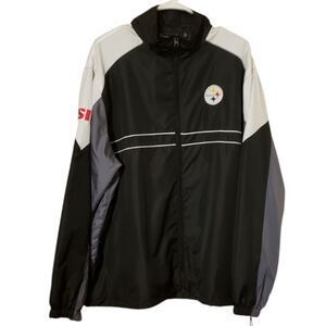 Pittsburgh Steelers Jacket Men's XL Dunbrooke Black Lightweight Rain Full Zip LN